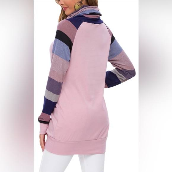 Levaca Long Sleeve Cowl Neck Button Tunic Top NWT - Picture 2 of 8